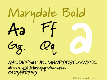 Marydale-Bold Version 4.003 Font Sample