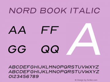 Nord Book Italic Version 1.000图片样张