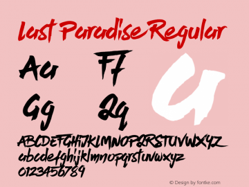 LastParadise 1.000 Font Sample