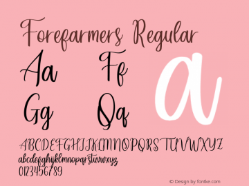 Forefarmers  Font Sample