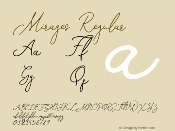 Mirages Regular Version 1.000 Font Sample