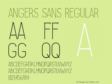 Angers Sans Version 1.000 Font Sample