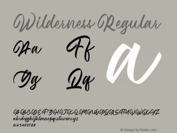 Wilderness Version 1.000 Font Sample