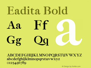 Eadita Bold 0.1.0 Font Sample