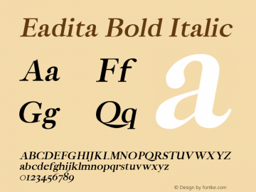 Eadita Bold Italic 0.1.0 Font Sample