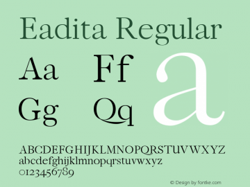 Eadita Regular 0.1.0 Font Sample