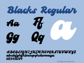 Blacks Regular Version 1.000 Font Sample