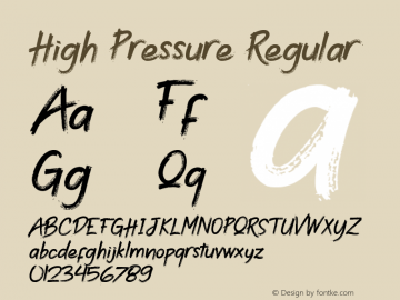 High Pressure Version 1.00;May 5, 2019;FontCreator 11.5.0.2430 64-bit Font Sample