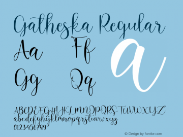 Gatheska Version 1.00;May 11, 2019;FontCreator 11.5.0.2430 64-bit图片样张