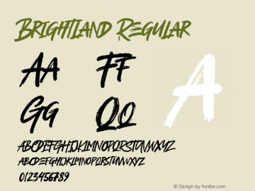 Brightland Version 1.000 Font Sample