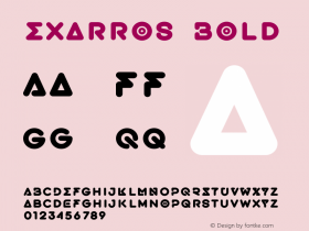 Exarros Bold Version 1.002;Fontself Maker 3.1.1图片样张