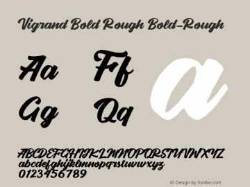 Vigrand Bold Rough Version 001.000 Font Sample