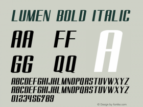 Lumen Bold Italic Version 1.000;PS 001.000;hotconv 1.0.88;makeotf.lib2.5.64775图片样张