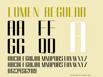 Lumen Regular Version 1.000;PS 001.000;hotconv 1.0.88;makeotf.lib2.5.64775 Font Sample