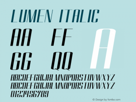 Lumen Italic Version 1.000;PS 001.000;hotconv 1.0.88;makeotf.lib2.5.64775图片样张