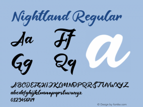 Nightland Version 1.00;June 29, 2019;FontCreator 11.5.0.2430 64-bit Font Sample