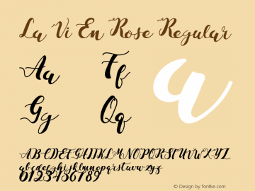 LaViEnRose-Regular 1.000 Arendx std Font Sample