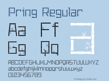 Pring Version 1.00;July 5, 2019;FontCreator 11.5.0.2422 64-bit图片样张