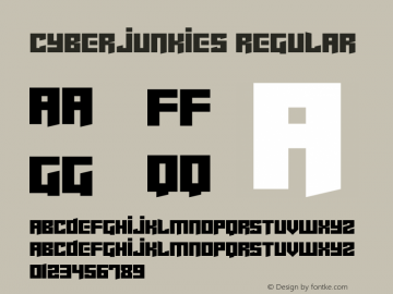 Cyberjunkies Version 1.00;July 15, 2019;FontCreator 12.0.0.2539 64-bit图片样张