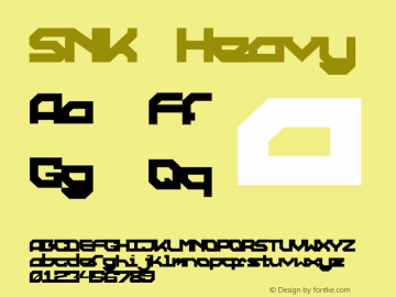 SNK Heavy Version 1.003;Fontself Maker 2.2.1 Font Sample