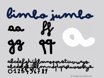 Bimbo Jumbo Version 1.000 Font Sample