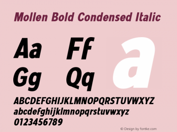 Mollen-BoldCondensedItalic Version 1.000;YWFTv17图片样张