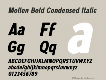 Mollen Bold Condensed Italic Version 1.000;YWFTv17图片样张