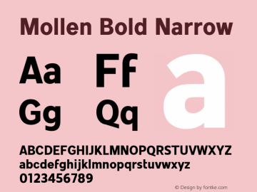 Mollen-BoldNarrow Version 1.000;YWFTv17 Font Sample