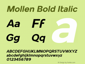 Mollen Bold Italic Version 1.000;YWFTv17图片样张