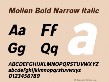 Mollen-BoldNarrowItalic Version 1.000;YWFTv17图片样张