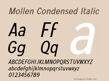 Mollen-CondensedItalic Version 1.000;YWFTv17图片样张