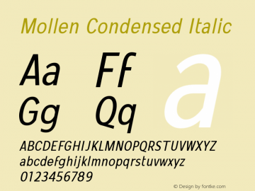 Mollen Condensed Italic Version 1.000;YWFTv17图片样张