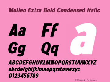 Mollen ExtBd Cond Ita Version 1.000;YWFTv17 Font Sample