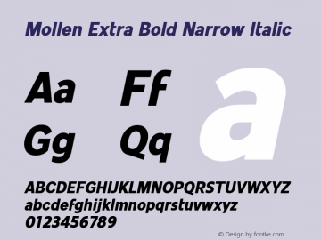 Mollen-ExtraBoldNarrowItalic Version 1.000;YWFTv17图片样张