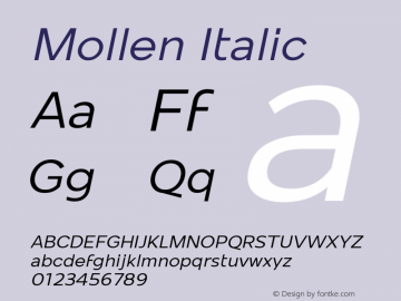 Mollen Italic Version 1.000;YWFTv17图片样张