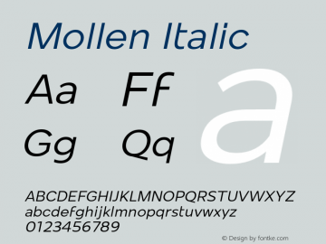Mollen-Italic Version 1.000;YWFTv17图片样张