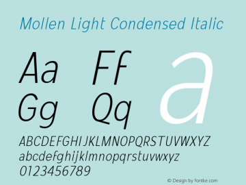 Mollen Light Condensed Italic Version 1.000;YWFTv17图片样张