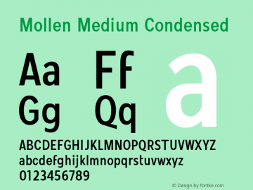 Mollen-MediumCondensed Version 1.000;YWFTv17 Font Sample