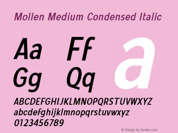 Mollen Medium Condensed Italic Version 1.000;YWFTv17图片样张