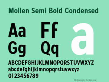 Mollen-SemiBoldCondensed Version 1.000;YWFTv17 Font Sample