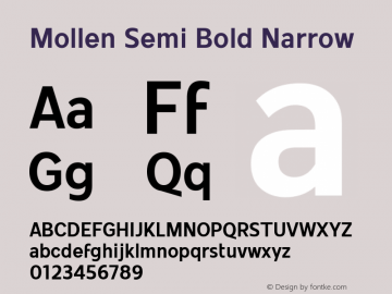 Mollen Semi Bold Narrow Version 1.000;YWFTv17 Font Sample