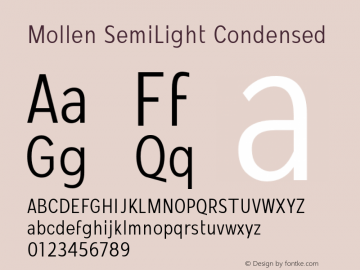 Mollen-SemiLightCondensed Version 1.000;YWFTv17图片样张