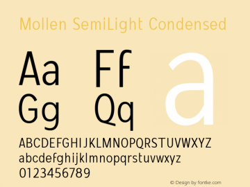 Mollen SemiLight Condensed Version 1.000;YWFTv17图片样张