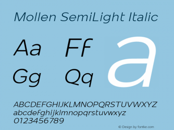 Mollen SemiLight Italic Version 1.000;YWFTv17图片样张