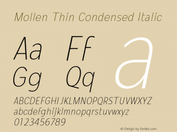 Mollen Thin Condensed Italic Version 1.000;YWFTv17图片样张