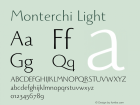 Monterchi-Light Version 1.008;hotconv 1.0.109;makeotfexe 2.5.65596图片样张
