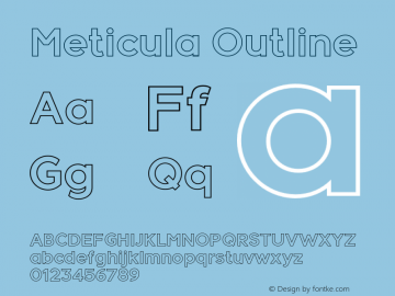 Meticula-Outline Version 1.000 Font Sample