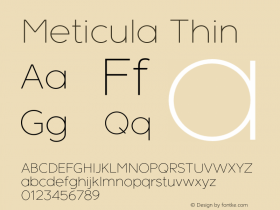 Meticula-Thin Version 1.000 Font Sample