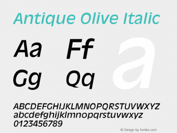 Antique Olive Italic Version 001.001图片样张