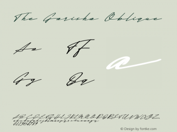 TheGarisha-Oblique Version 1.000 Font Sample